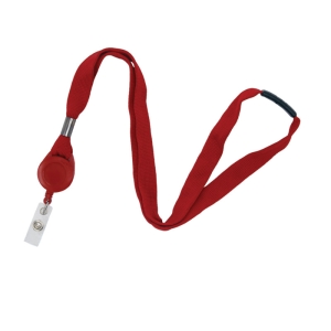 2138-7006-Lanyard with Badge Reel, Breakaway, 16mm, Red, Pack 100