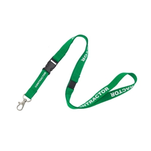 Pack of 50 Lanyards with Trigger Hook, Breakaway, 16mm, Contractor Green