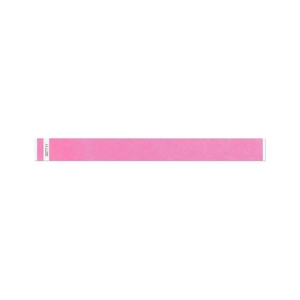 Pack of 500 PDC Wristband Tyvek 25mm Day Glow Pink