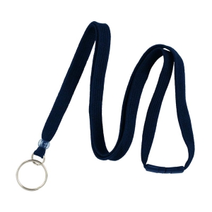 Pack of 100 Lanyards with Split Ring, Breakaway, 10mm, Navy Blue