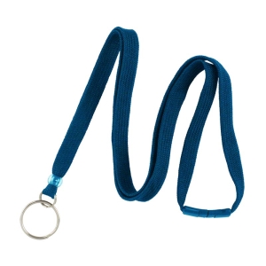 Pack of 100 Lanyards with Split Ring, Breakaway, 10mm, Royal Blue