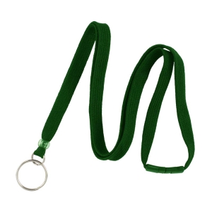 Pack of 100 Lanyards with Split Ring, Breakaway, 10mm, Green