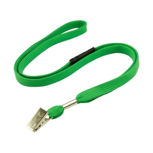 Pack of 50 Lanyards with Bulldog Clip, Breakaway, 10mm, Green