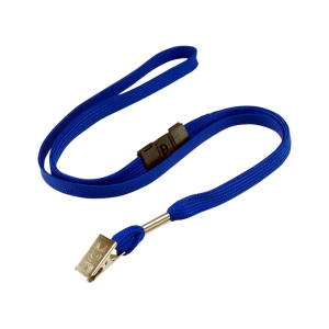 Pack of 50 Lanyards with Bulldog Clip, Breakaway, 10mm, Royal Blue