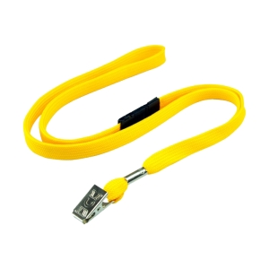 Pack of 50 Lanyards with Bulldog Clip, Breakaway, 10mm, Yellow