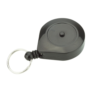 Pack of 100 Key Holder Reel with Split Ring, Belt Clip, Black